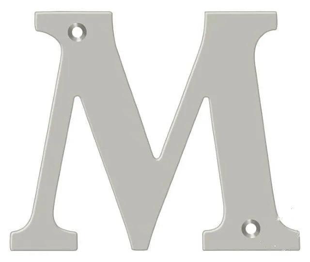 Deltana 4" Residential Letter M in Satin Nickel finish