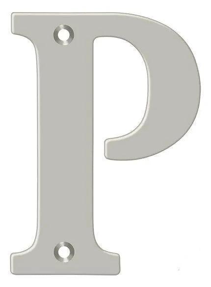 Deltana 4" Residential Letter P in Satin Nickel finish
