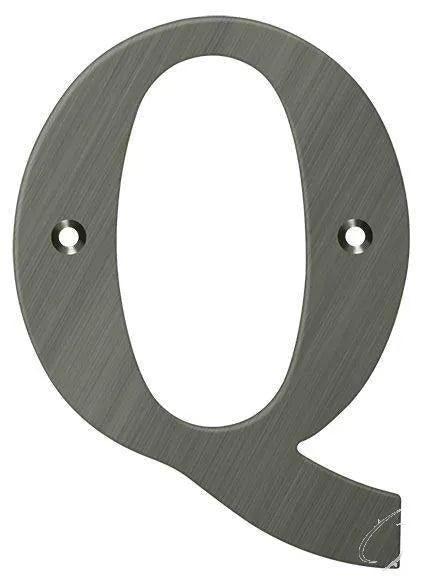 Deltana 4" Residential Letter Q in Antique Nickel finish