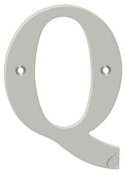 Deltana 4" Residential Letter Q in Satin Nickel finish