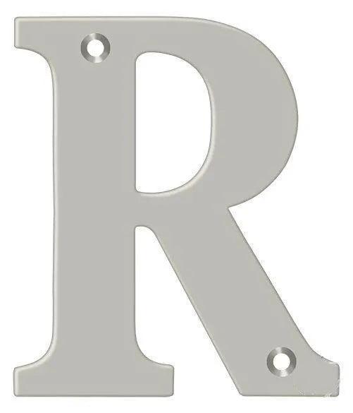 Deltana 4" Residential Letter R in Satin Nickel finish