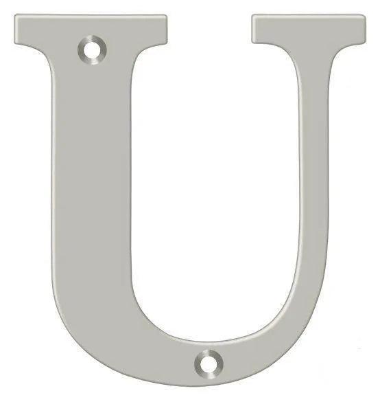 Deltana 4" Residential Letter U in Satin Nickel finish