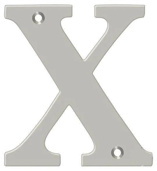 Deltana 4" Residential Letter X in Satin Nickel finish