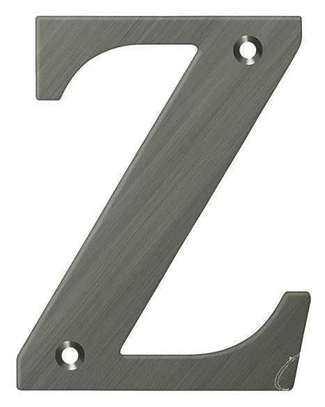 Deltana 4" Residential Letter Z in Antique Nickel finish