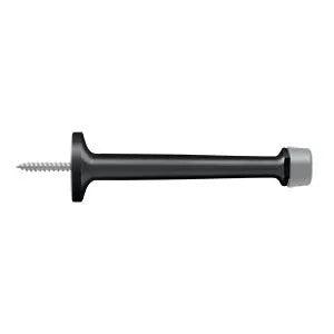 Deltana 4" Solid Brass Baseboard Door Bumper in Flat Black finish