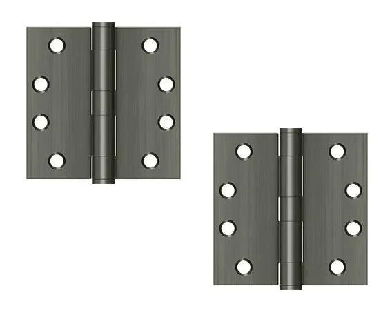 Deltana 4" x 4" Square Corner Hinge, Heavy Duty Antique Nickel