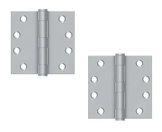Deltana 4" x 4" Square Corner Hinge, Heavy Duty Brushed Chrome
