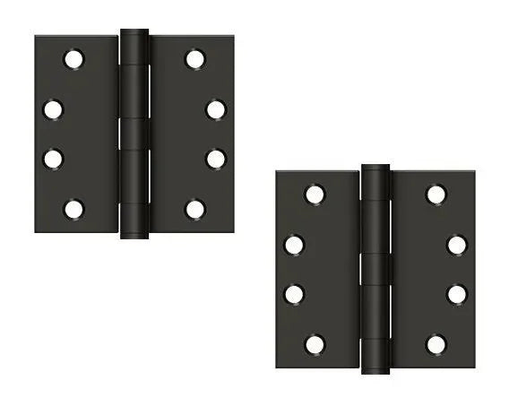 Deltana 4" x 4" Square Corner Hinge, Heavy Duty Oil Rubbed Bronze