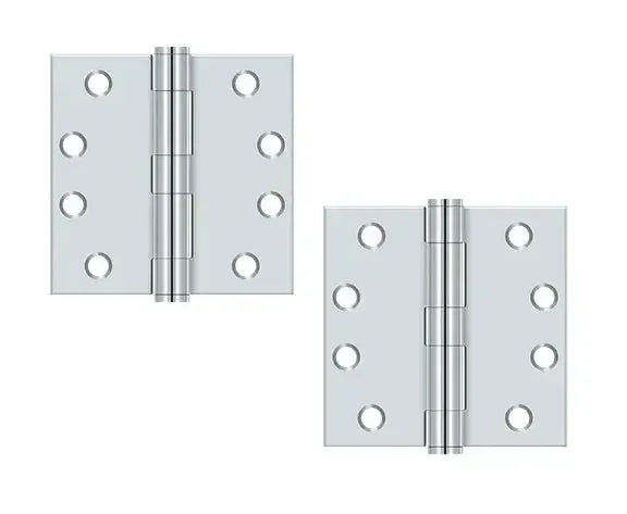 Deltana 4" x 4" Square Corner Hinge, Heavy Duty in Polished Chrome finish