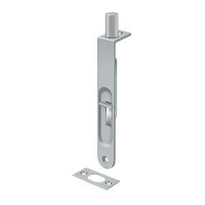 Deltana 6" Flush Bolt with Round Corners in Brushed Chrome finish