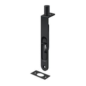 Deltana 6" Flush Bolt with Round Corners in Paint Black finish