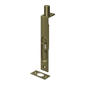 Deltana 6" Flush Bolt with Square Corners in Antique Brass finish