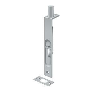 Deltana 6" Flush Bolt with Square Corners in Brushed Chrome finish
