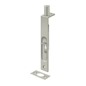 Deltana 6" Flush Bolt with Square Corners in Brushed Nickel finish
