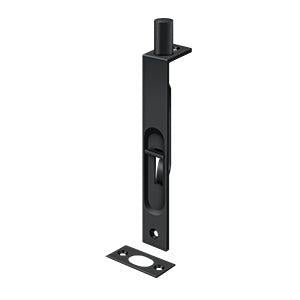 Deltana 6" Flush Bolt with Square Corners in Paint Black finish