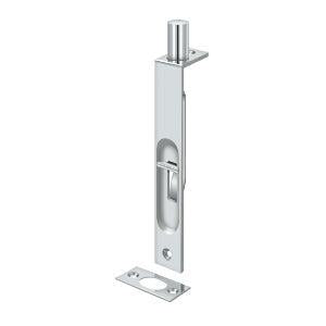 Deltana 6" Flush Bolt with Square Corners in Polished Chrome finish
