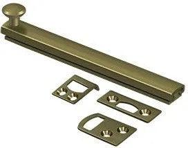 Deltana 6" Heavy Duty Concealed Screw Surface Bolt Antique Brass