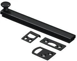 Deltana 6" Heavy Duty Concealed Screw Surface Bolt Paint Black