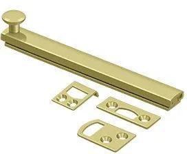 Deltana 6" Heavy Duty Concealed Screw Surface Bolt Polished Brass