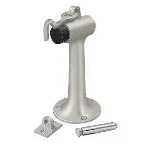 Deltana 6" Heavy Duty Floor Mount Bumper with Hook and Eye Brushed Nickel