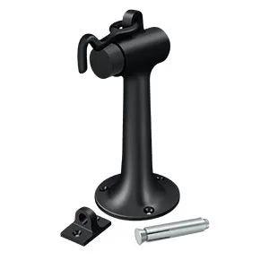 Deltana 6" Heavy Duty Floor Mount Bumper with Hook and Eye Paint Black
