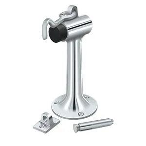 Deltana 6" Heavy Duty Floor Mount Bumper with Hook and Eye Polished Chrome