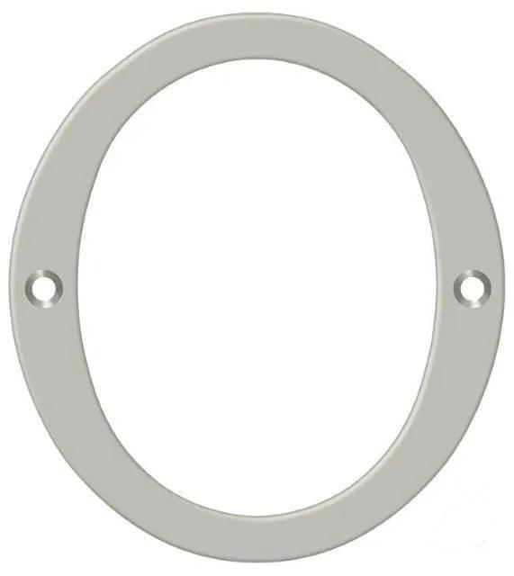 Deltana 6" House Number, Solid Brass, No. 0 in Satin Nickel finish