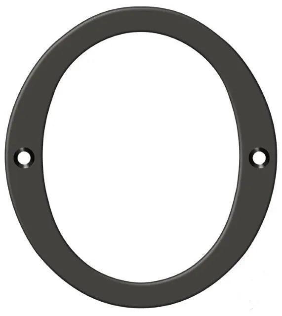 Deltana 6" House Number, Solid Brass, No. 0 in Oil Rubbed Bronze finish