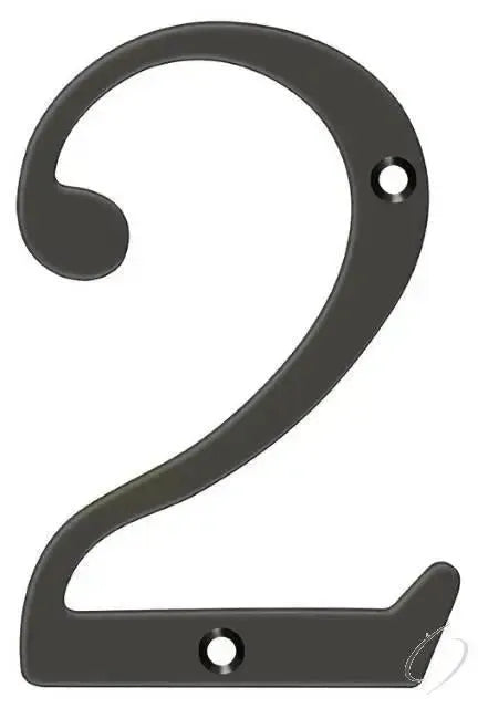 DeltanaDeltana 6" House Number, Solid Brass, No. 2 in 