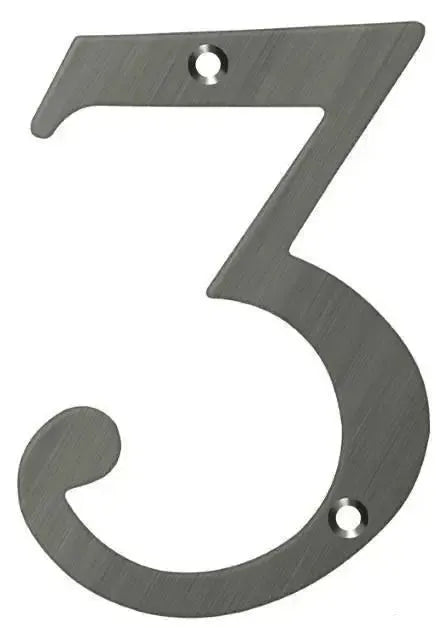 DeltanaDeltana 6" House Number, Solid Brass, No. 3 in 