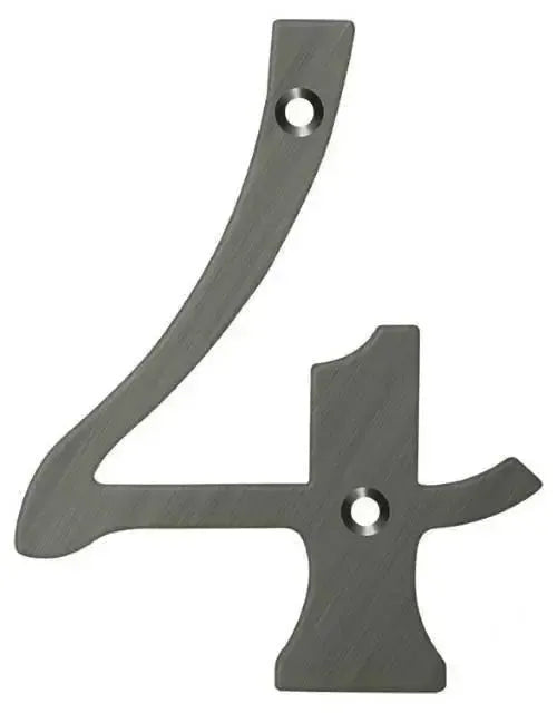 DeltanaDeltana 6" House Number, Solid Brass, No. 4 in 