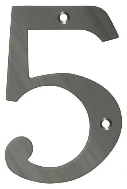 DeltanaDeltana 6" House Number, Solid Brass, No. 5 in 