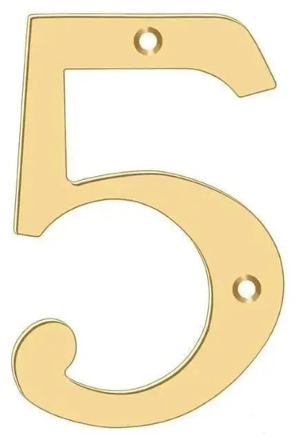 DeltanaDeltana 6" House Number, Solid Brass, No. 5 in 