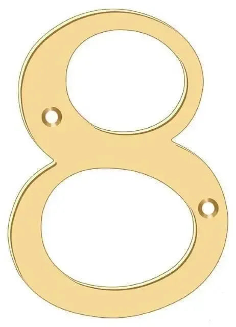 DeltanaDeltana 6" House Number, Solid Brass, No. 8 in 