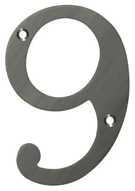 DeltanaDeltana 6" House Number, Solid Brass, No. 9 in 