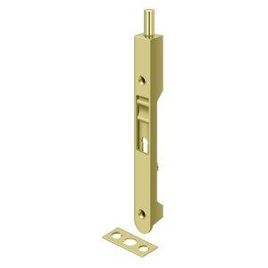 Deltana 7" Flush Bolt with Round Corners in Polished Brass finish