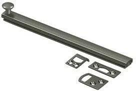 Deltana 8" Heavy Duty Concealed Screw Surface Bolt Antique Nickel