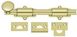 Deltana 8" Heavy Duty Surface Bolt Polished Brass