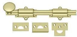 Deltana 8" Heavy Duty Surface Bolt Unlacquered Brass