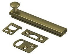 Deltana 4" Heavy Duty Concealed Scew Surface Bolt in Antique Brass finish