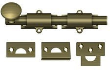 Deltana 6" Heavy Duty Surface Bolt in Antique Brass finish