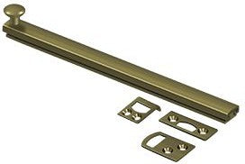 Deltana 8" Heavy Duty Concealed Screw Surface Bolt in Antique Brass finish