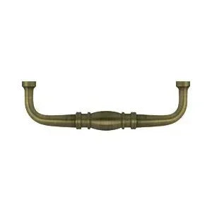 Deltana Colonial Wire Pull, 4" CTC in Antique Brass finish