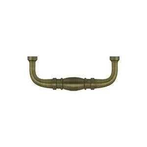 Deltana Colonial Wire Pull, 3" C-to-C in Antique Brass finish