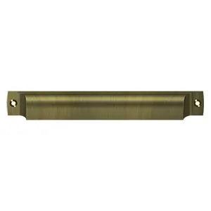 Deltana Rectangular Shell Pull, 7" in Antique Brass finish