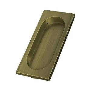 Deltana Large Flush Pull, 3 7/8" x 1 5/8" x 3/8" in Antique Brass finish