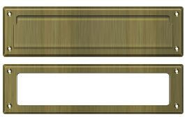 Deltana Mail Slot with Interior Frame, 13 1/8" in Antique Brass finish