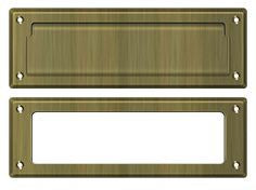 Deltana Mail Slot with Interior Frame, 8 7/8" in Antique Brass finish