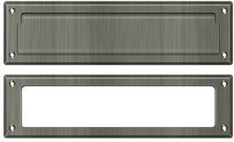 Deltana Mail Slot with Interior Frame, 13 1/8" in Pewter finish