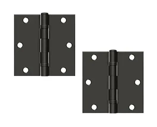 Deltana Ball Bearing Hinge 3-1/2" x 3-1/2" Square Corner in Oil Rubbed Bronze finish